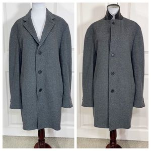 John Varvatos Mens Wool Cashmere Blend Grey Coat